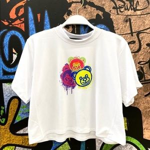 Graffiti bears crop top